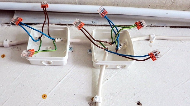 Opened Junction boxes