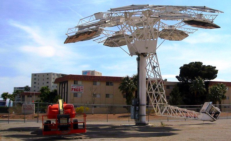 Solar concentrators installed by the University of Nevada at Las Vegas (UNLV)